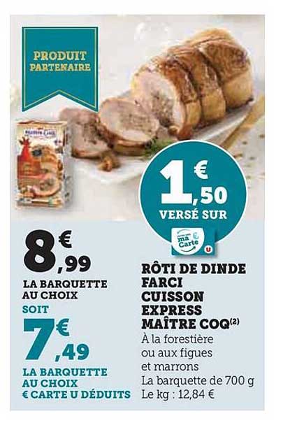 rôti de dinde farcie cuisson express maître coq