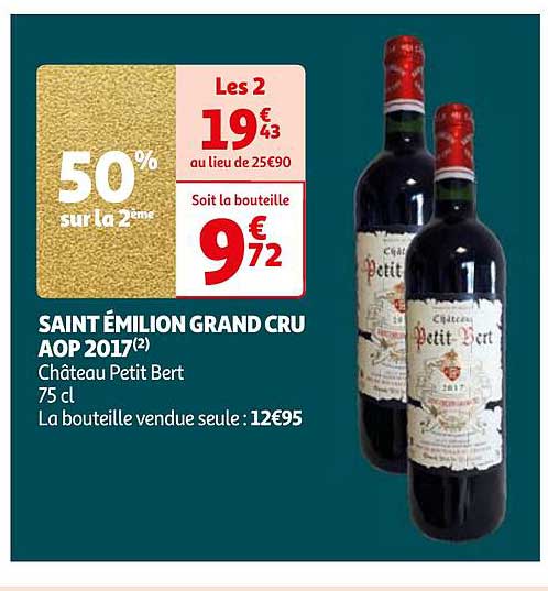 saint émilion grand cru aop 2017 château petit bert
