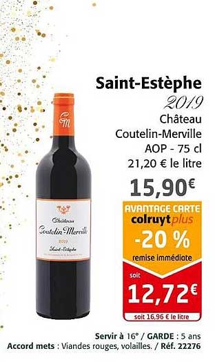 saint-estèphe 2019 château coutelin-merville aop