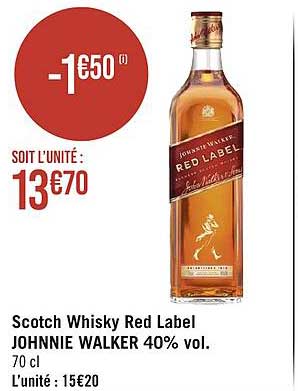 scotch whisky red label johnnie walker 40% vol.