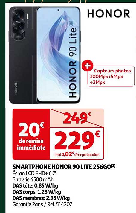 Smartphone Honor 90 Lite 256go