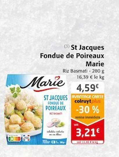 st jacques fondue de poireaux marie