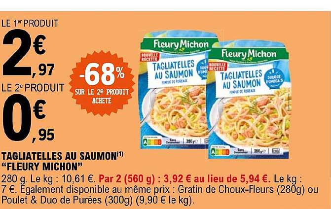 tagliatelles au saumon "fleury michon"