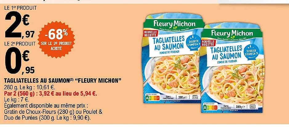 tagliatelles au saumon fleury michon