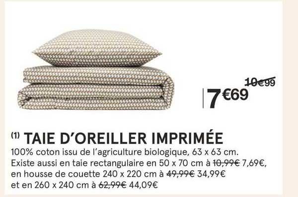 taie d'oreiller imprimée