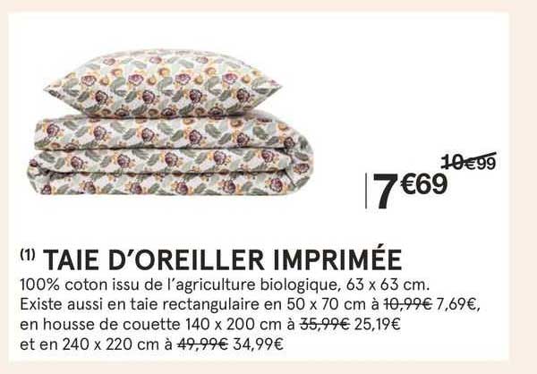 taie d'oreiller imprimée
