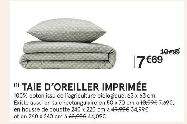 taie d'oreiller imprimée