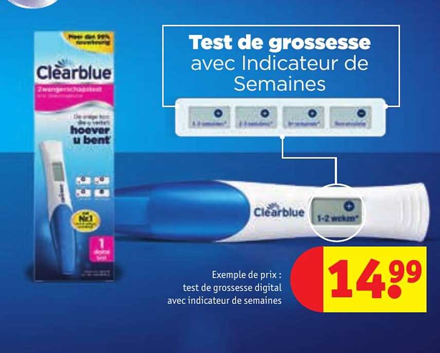 test de grossesse digital avec indicateur de semaines clearblue