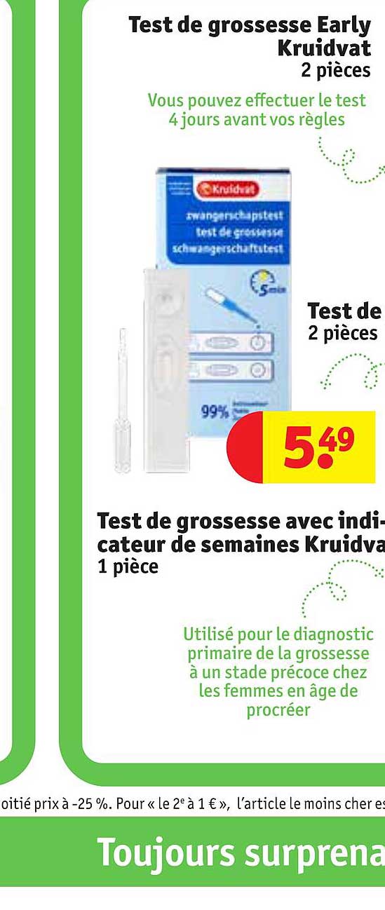 test de grossesse early kruidvat, test de grossesse avec indicateur de semaines kruidvat
