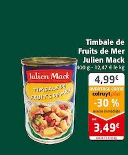 timbale de fruits de  mer julien mack
