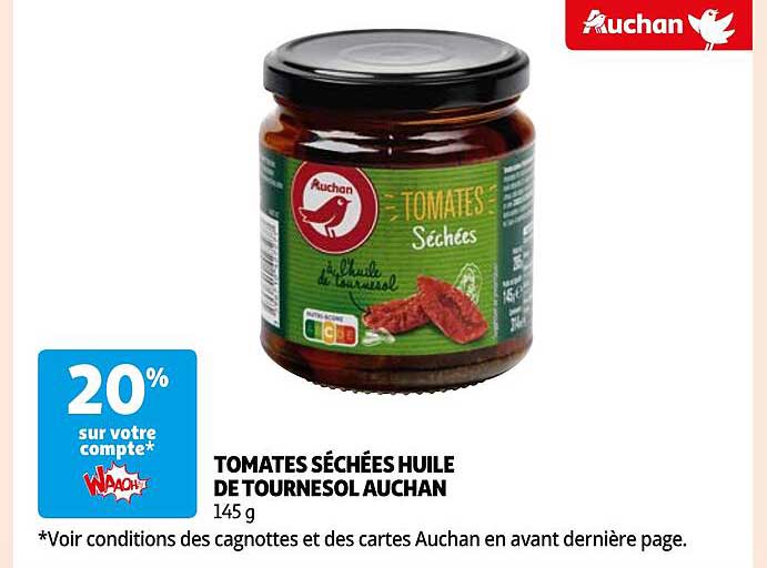 Tomates Séchées Huile De Tournesol Auchan