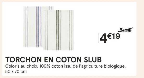 torchon en coton slub