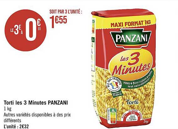 torti les 3 minutes panzani