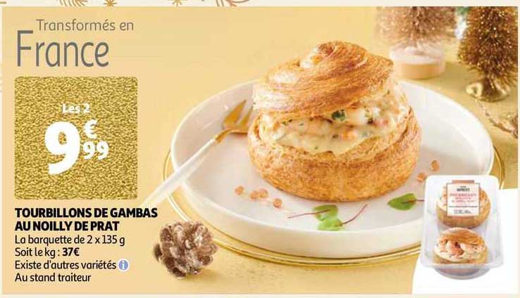 tourbillons de gambas au noilly de prat