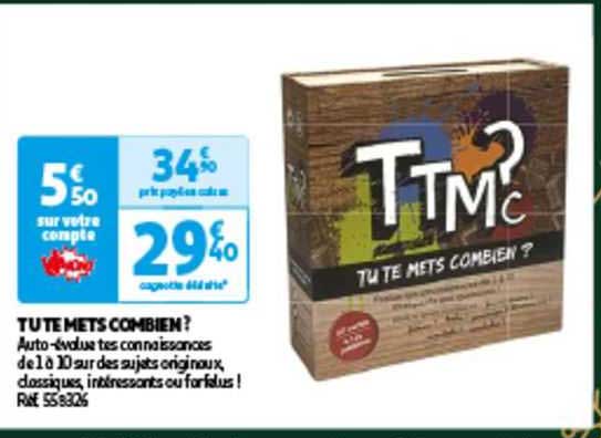 tu te mets combien?