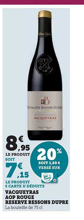 vacqueyras aop rouge réserve bessons dupré