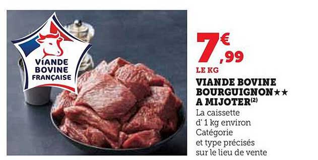 Viande Bovine Bourguignon** à Mijoter