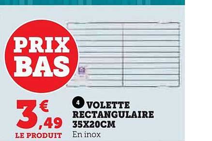 volette rectangulaire 35 x 20 cm