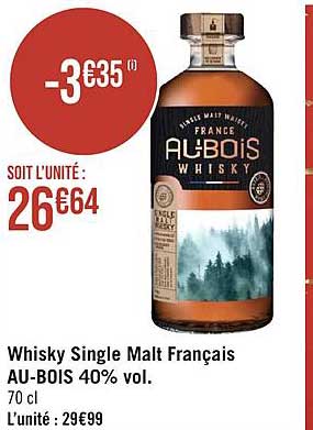 whisky single malt français au-bois 40% vol.