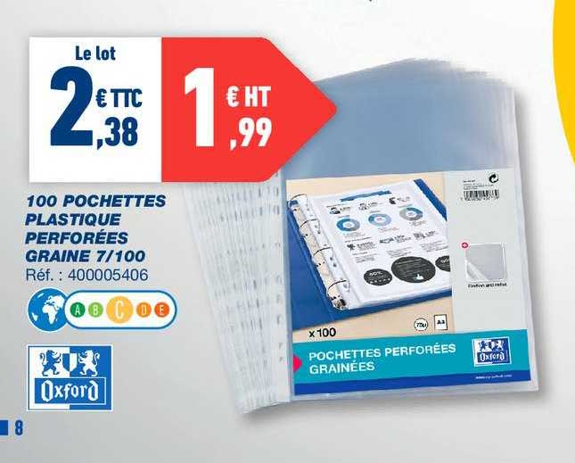 100 Pochettes Plastique Perforées Graine 7 - 100 Oxford