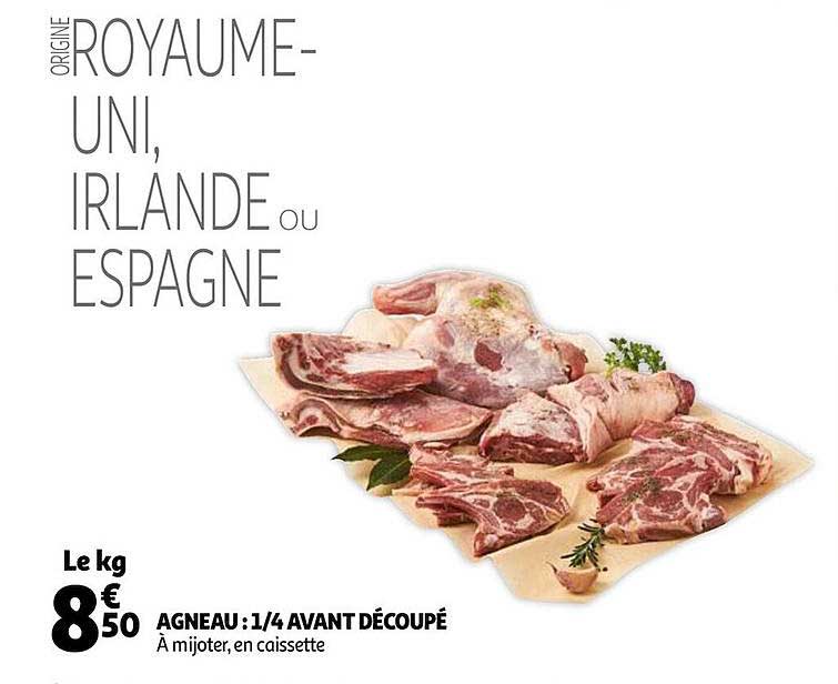 agneau : 1-4 avant découpé