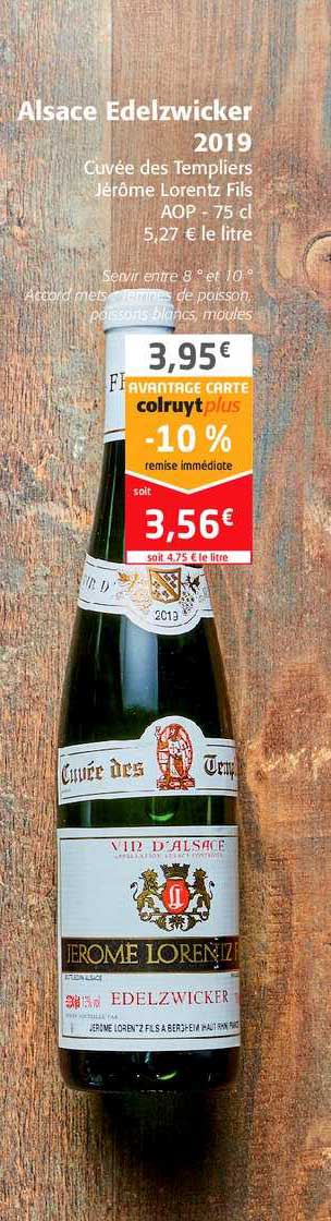 alsace edelzwicker 2019 cuvée des templiers jérômes lorentz fils