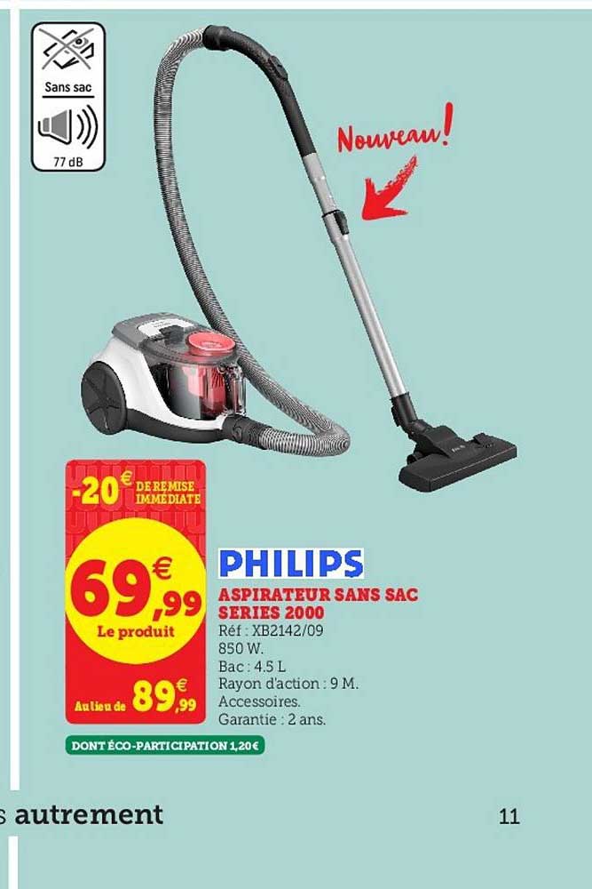 aspirateur sans sac series 2000 philips