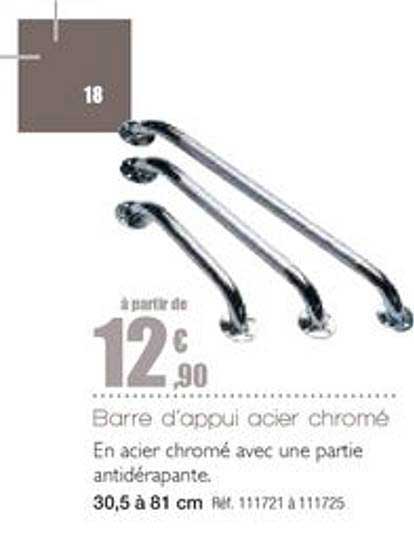 barre d'appui acier chromé