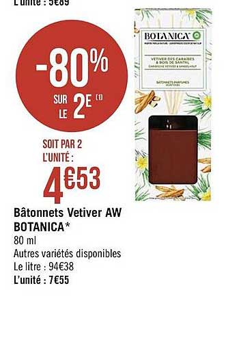 bâtonnets vetiver aw botanica