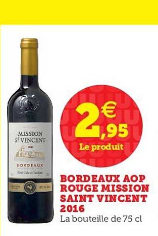 bordeaux aop rouge mission saint vincent 2016