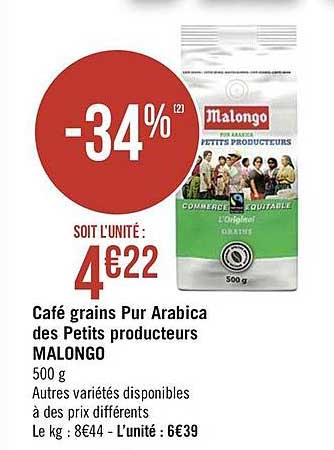 Café Grains Pur Arabica Des Petits Producteurs Malongo