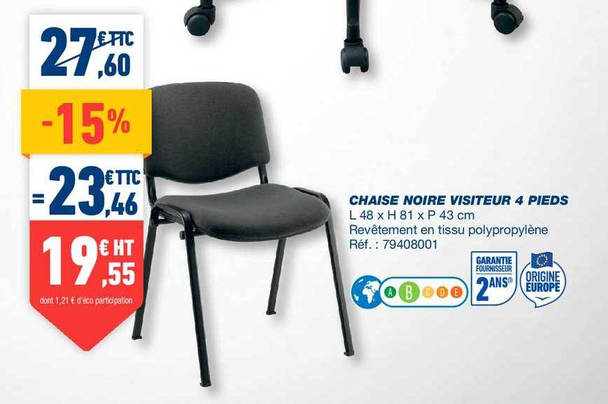 chaise noire visiteur 4 pieds