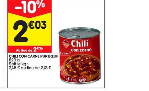 chili con carne pur bœuf