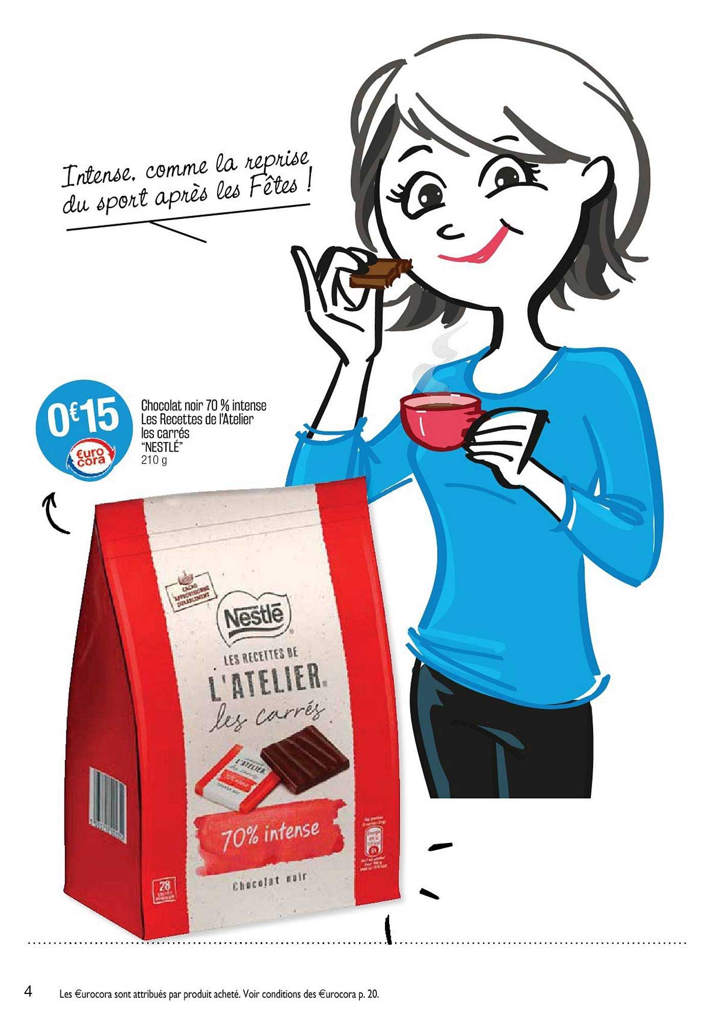 chocolat noir 70% intense les recettes de l'atelier les carrés "nestlé"