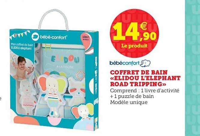coffret de bain «élidou l'éléphant road tripping» bébéconfort