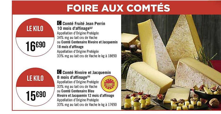 comté fruité jean perrin 10 mois d'affinage, comté rivoire et jacquemin 8 mois d'affinage