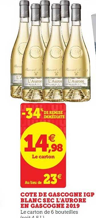 Côte De Gascogne Igp Blanc Sec L'aurore En Gascogne 2019