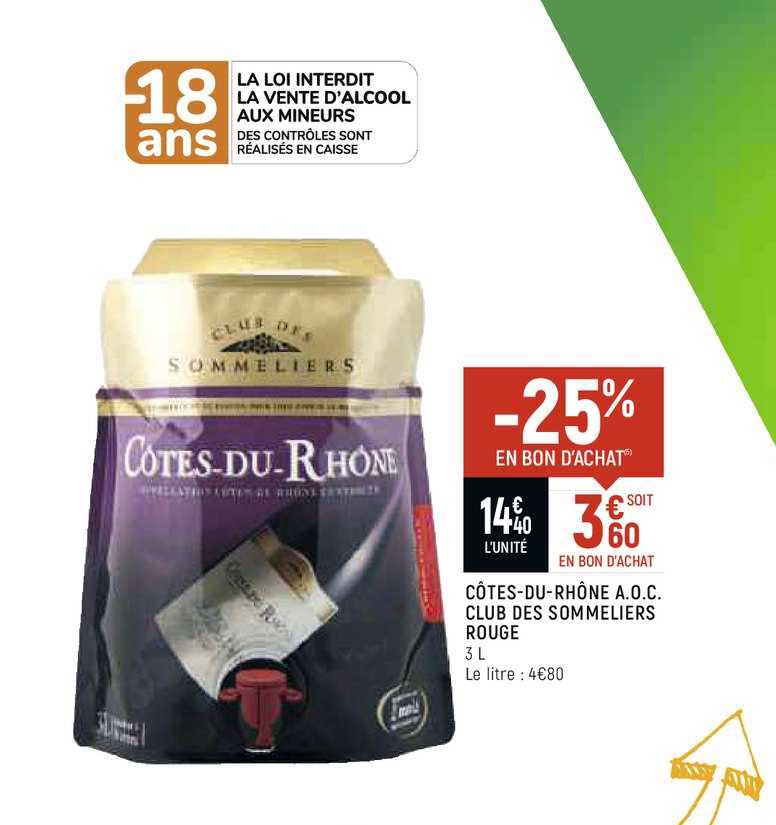 côtes-du-rhône a.o.c. club des sommeliers rouge