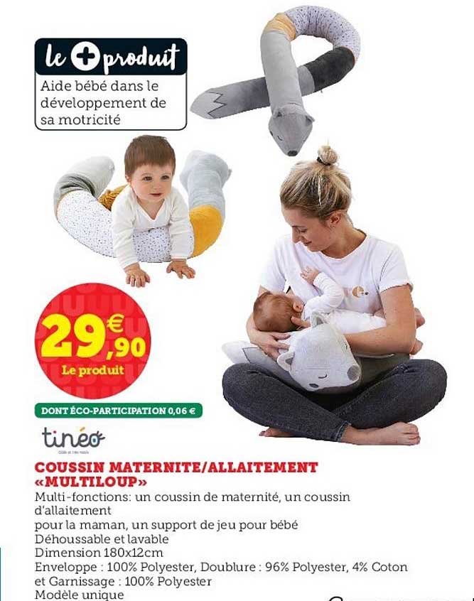 coussin maternite - allaitement «multiloup» tinéo