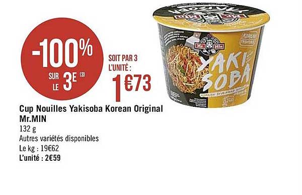cup nouilles yakisoba korean original mr.min