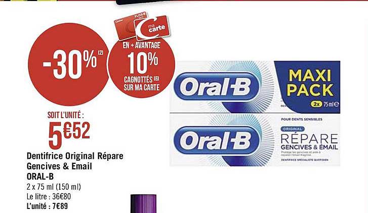 dentifrice original répare gencives & email oral-b