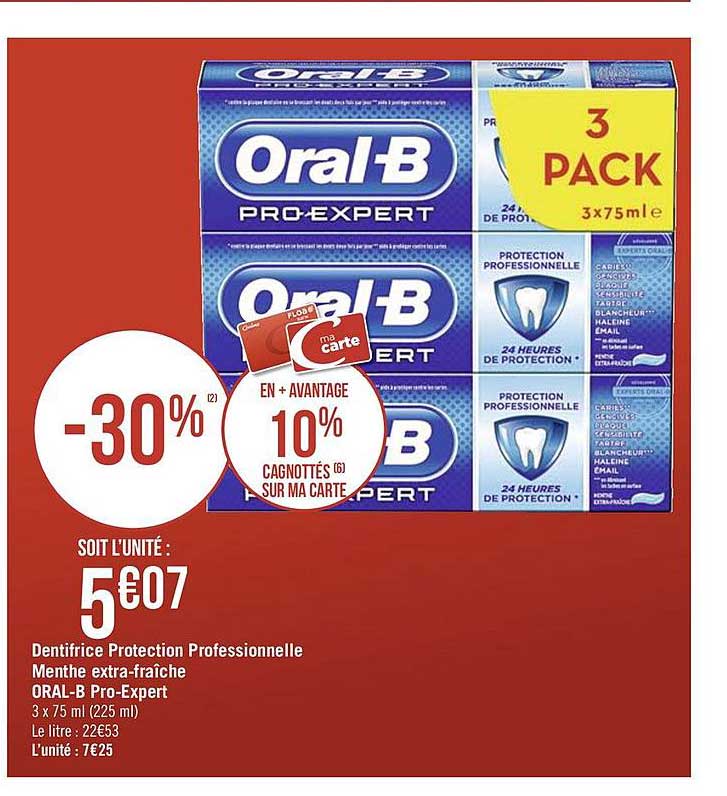 dentifrice protection professionnelle menthe extra-fraîche oral-b pro-expert