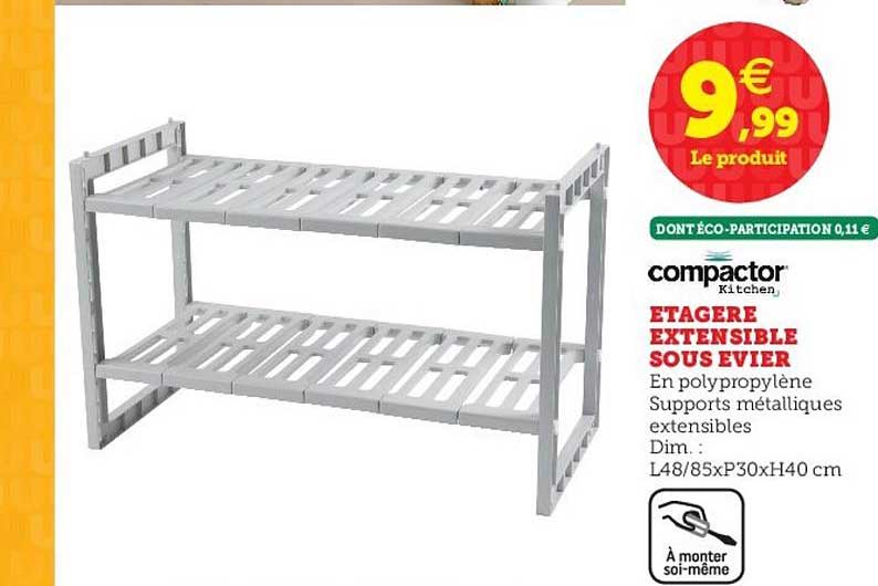 étagère extensible sous évier compactor kitchen