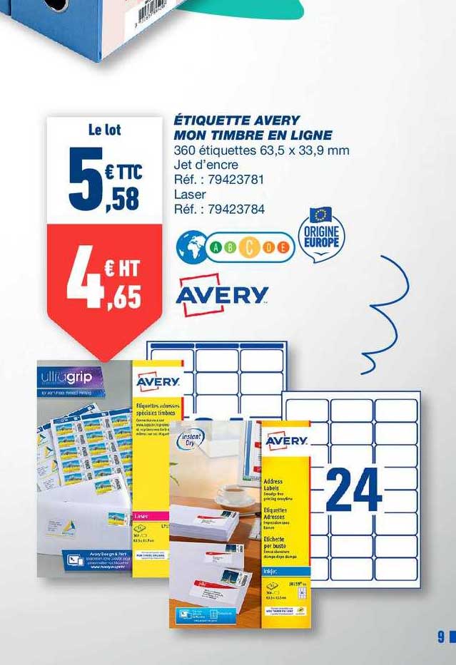 étiquette avery mon timbre en ligne