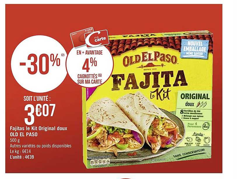 Fajitas Le Kit Original Doux Old El Paso