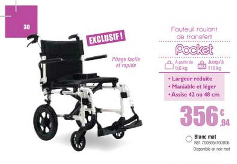 fauteuil roulant de transfert pocket