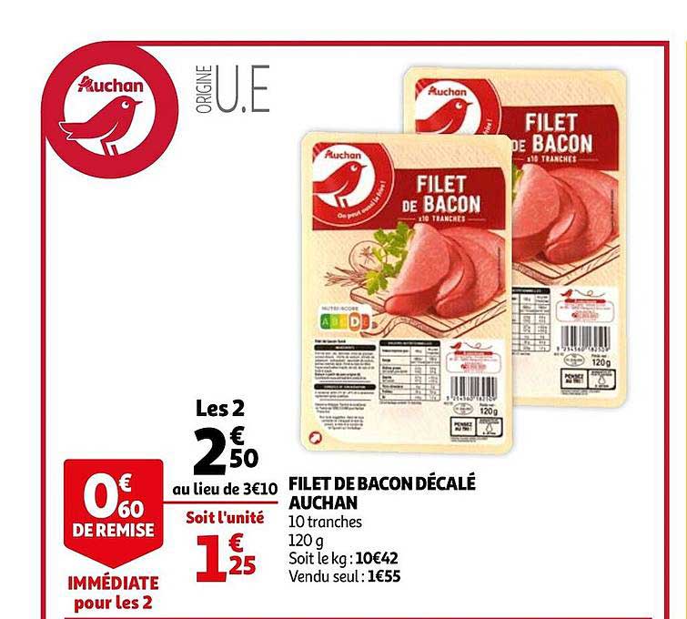 filet de bacon décalé auchan