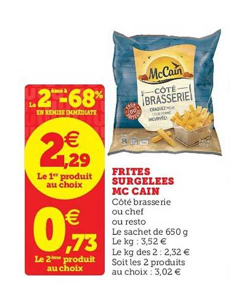 frites surgelées mc cain