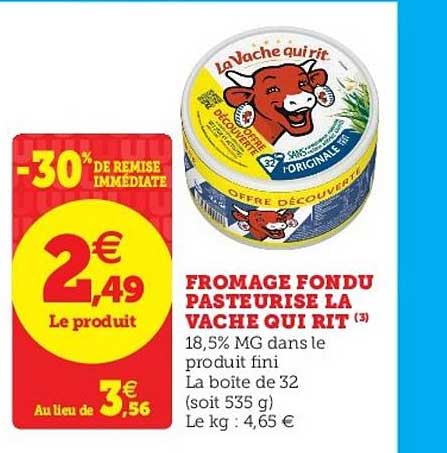 fromage fondu pasteurisé la vache qui rit