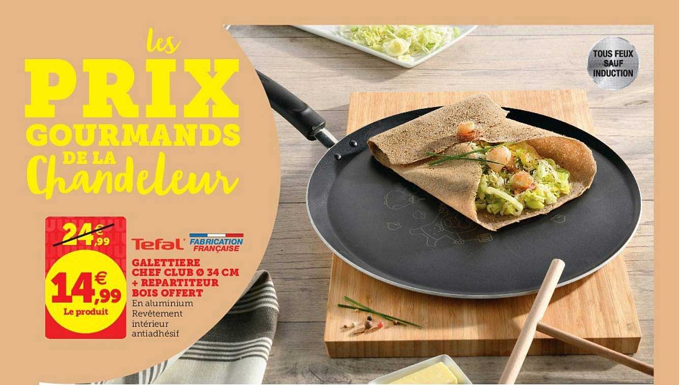 galettière chef club + répartiteur bois offert tefal